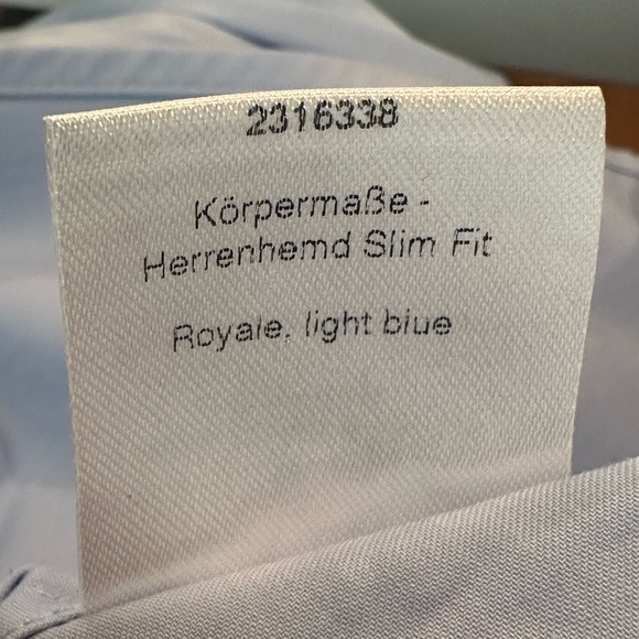 Tailor Store L/S Button Down Dress Shirts Slim Fit Royale Light Blue Size Custom - Picture 7 of 8